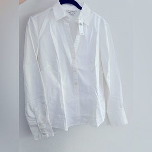 New Banana Republic white button down blouse shirt size 6